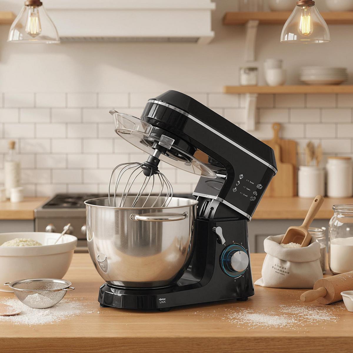 STANDMIXER Aluminium Edelstahl Schwarz - Schwarz, Metall (31/34/37cm) - HOMCOM