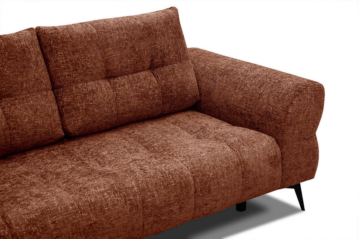 ECKSOFA SALVINI 5-Sitzer, dunkelorange - Dunkelorange/Schwarz, Holzwerkstoff/Textil (158/292cm) - Wozimo