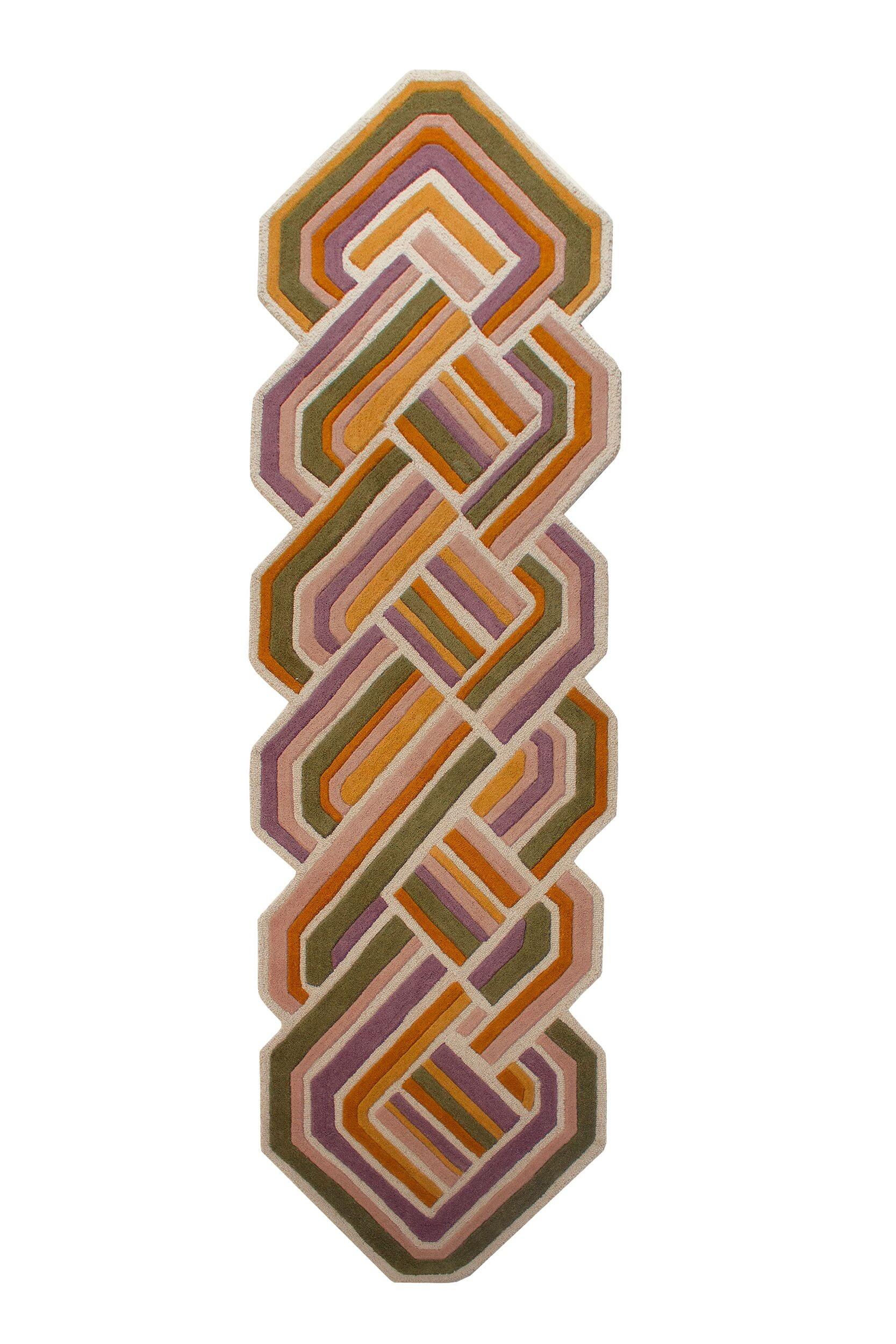 TEPPICH aus Wolle SOAR in Flieder, geometrisch, 80 x 300 cm - Rosa, Textil (300/80cm) - KADIMA DESIGN