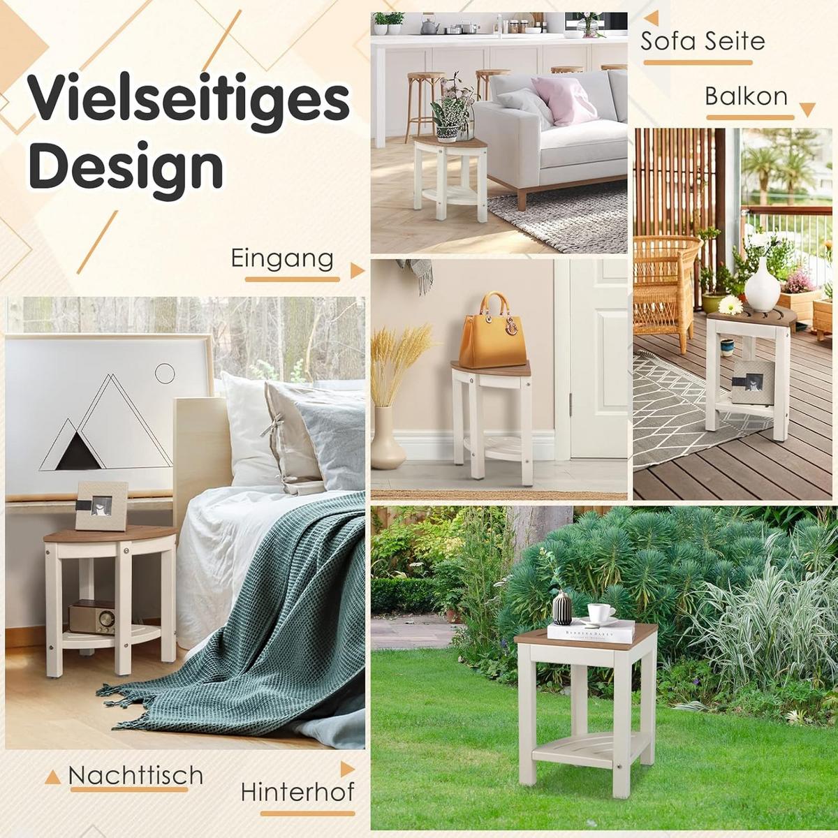 DUSCHBANK Bad Braun - Braun, Kunststoff (33/44/33cm) - COSTWAY