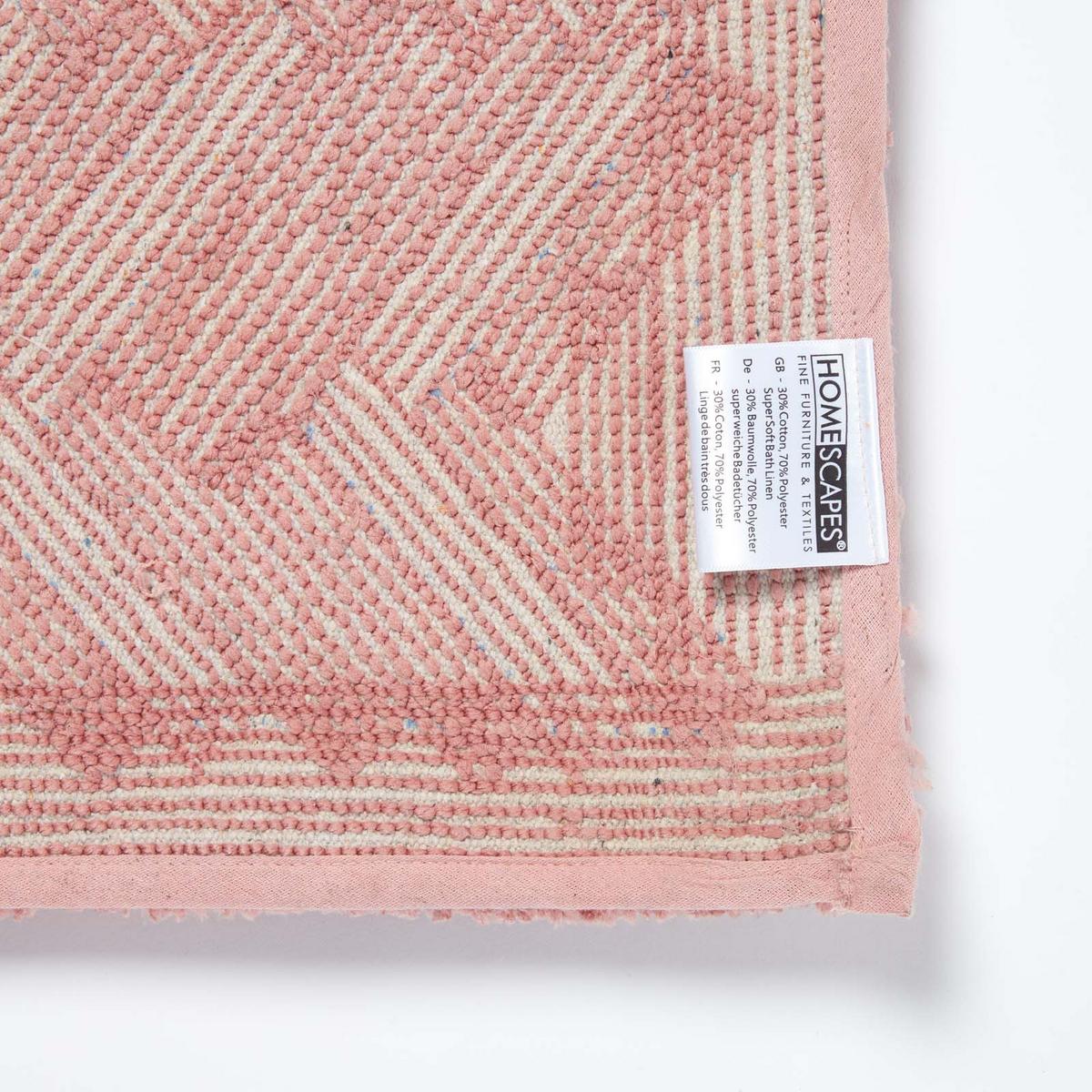 BADEMATTE 50/80 cm Chevron, Hochflor - Pink, Textil (50/80cm) - Homescapes
