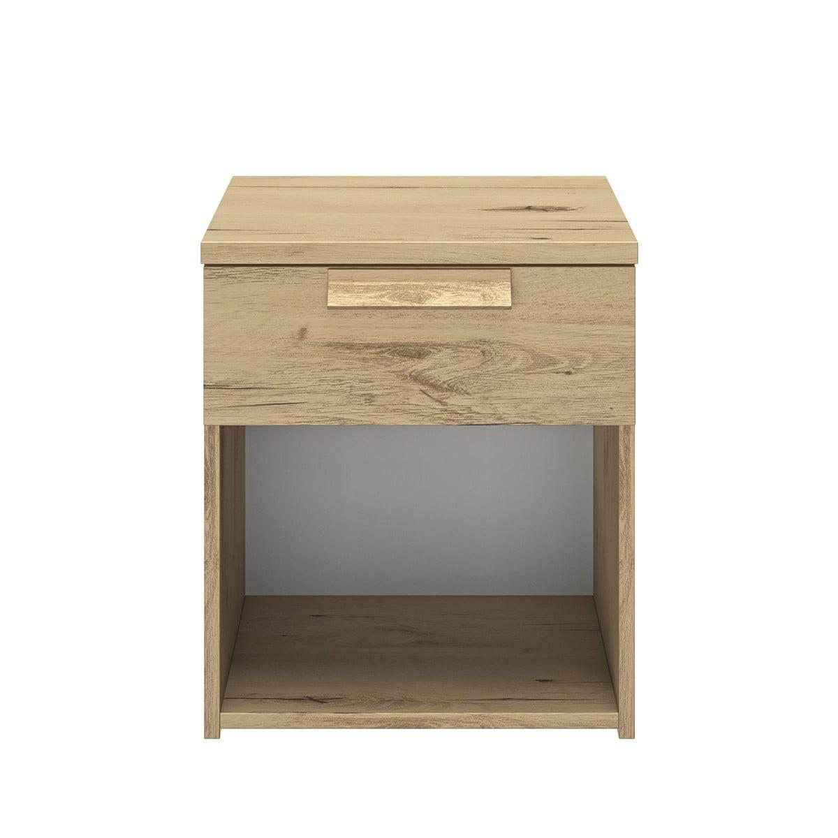 NACHTTISCH 1 Schublade Cyrus - Französische Herstellung - 43/36/50 cm - Nussbaumfarben, Holzwerkstoff (36/50/36cm) - Calicosy