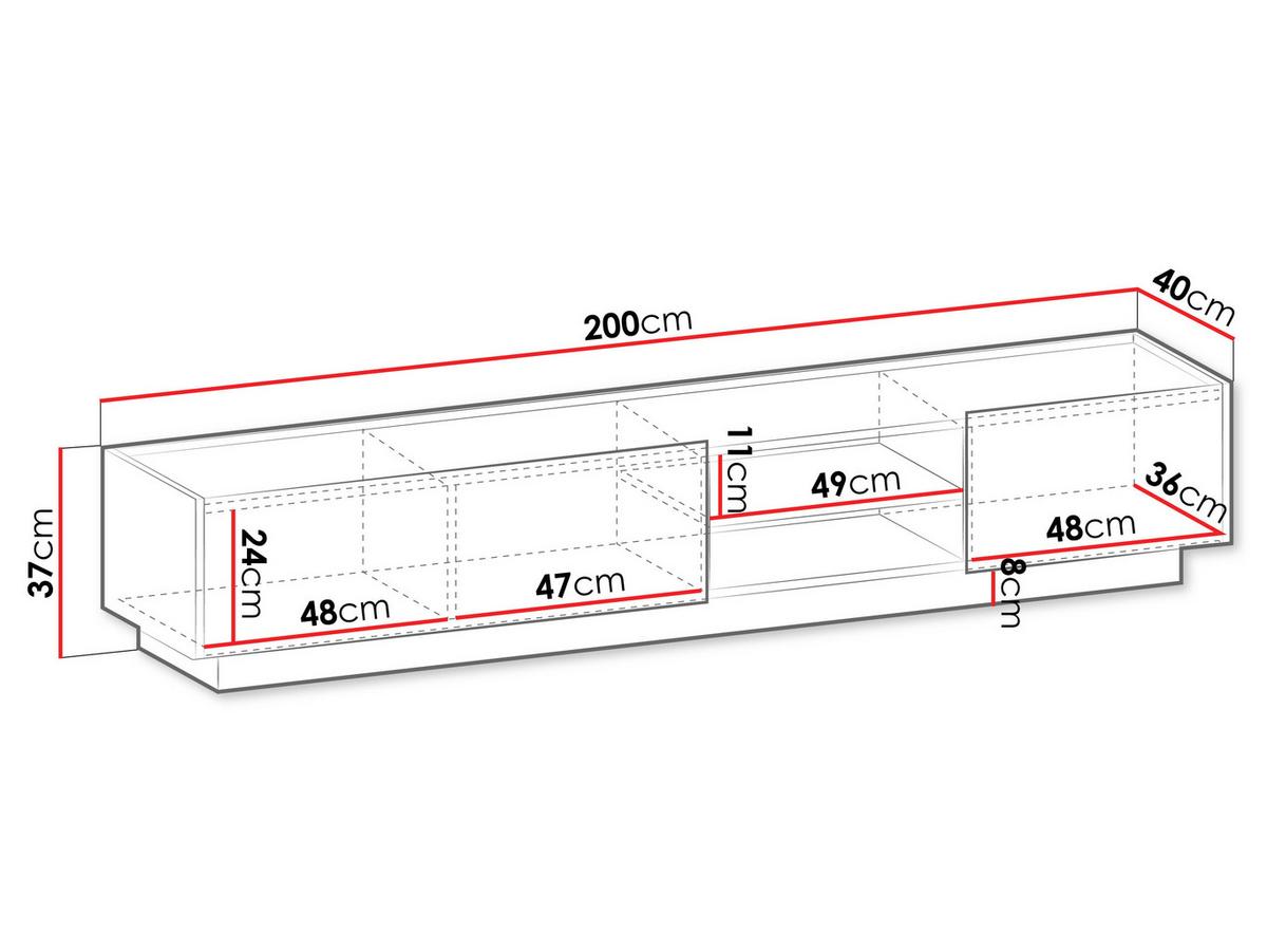 TV-LOWBOARD Mirtu 200 - Nussbaumfarben, Holzwerkstoff (200/37/40cm) - MIRJAN24