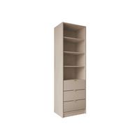 REGAL Tireno 3SZ - Beige/Goldfarben, Holzwerkstoff/Metall (60/180/40cm) - MIRJAN24