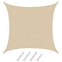 UV-SONNENSEGEL 6/6 m, Viereckig, Wasserdurchlässig, Beige - Beige, Kunststoff (600/600cm) - Amanka