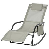 SCHAUKELSTUHL, Metall, Mesh, Schwarz+Hellgrau, 150 x 62 x 88 cm - Schwarz, Metall (62/88/150cm) - Outsunny