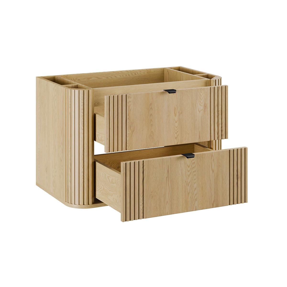 BADMÖBEL 80cm Mila 2er-Set Helle Eiche - Braun, Holzwerkstoff (80/52/46cm) - Petits-meubles