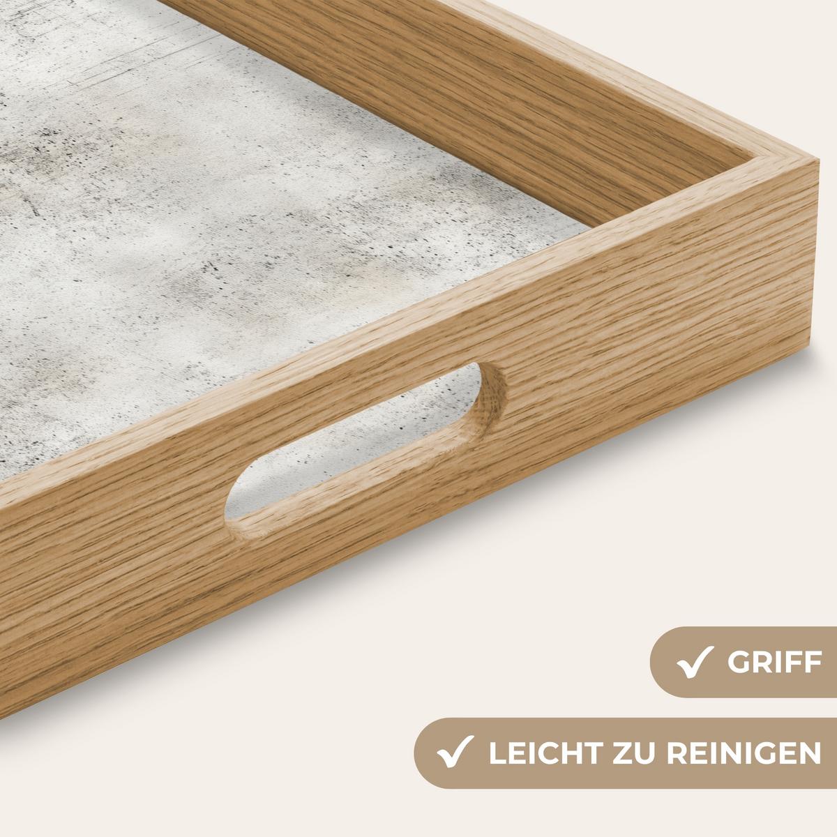 TABLETT Grau - Beton - Verwittert 50x35 cm - Hellgrau, Holz (50/5/5cm) - OnlyWow