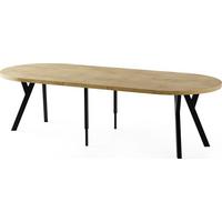 ESSTISCH Twixy XXL groß rund oval ausziehbar, Eiche Hell Braun 100-250/100/76 cm - Eichefarben/Schwarz, Holz/Holzwerkstoff (100/250/76cm) - WFL GROUP