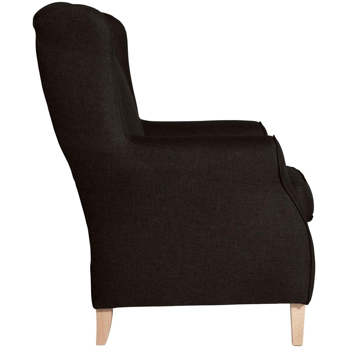OHRENSESSEL Karlen Bezug Flachgewebe Buche natur / schoko - Dunkelbraun/Buchefarben, Kunststoff (86/103/77cm) - 58aufmkessel