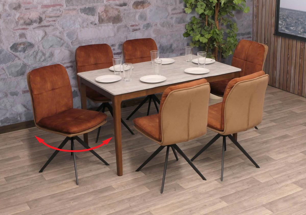 ESSZIMMERSTUHL Braun 6er-Set - Braun, Textil (47/90/56cm) - MCW