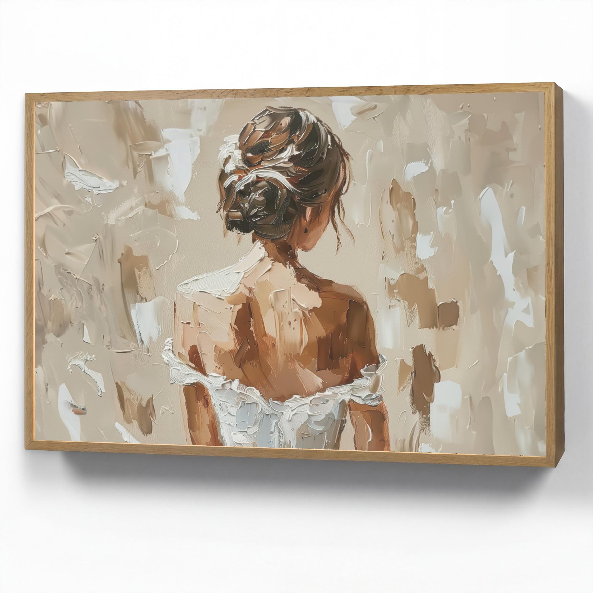 WANDLEUCHTE MIT AKKU Frau - Farbe - Abstrakt - Beige - Modern 90x60 cm - Hellbraun, Holzwerkstoff (90/60/8cm) - OnlyWow
