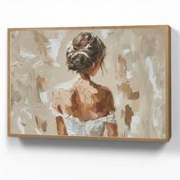 WANDLEUCHTE MIT AKKU Frau - Farbe - Abstrakt - Beige - Modern 100x70 cm - Hellbraun, Holzwerkstoff (100/70/8cm) - OnlyWow