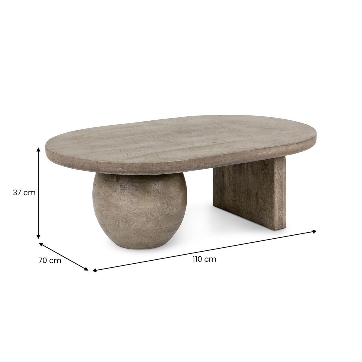 COUCHTISCH PERLA grau - Grau, Holz (70/110/37cm) - IDIMEX