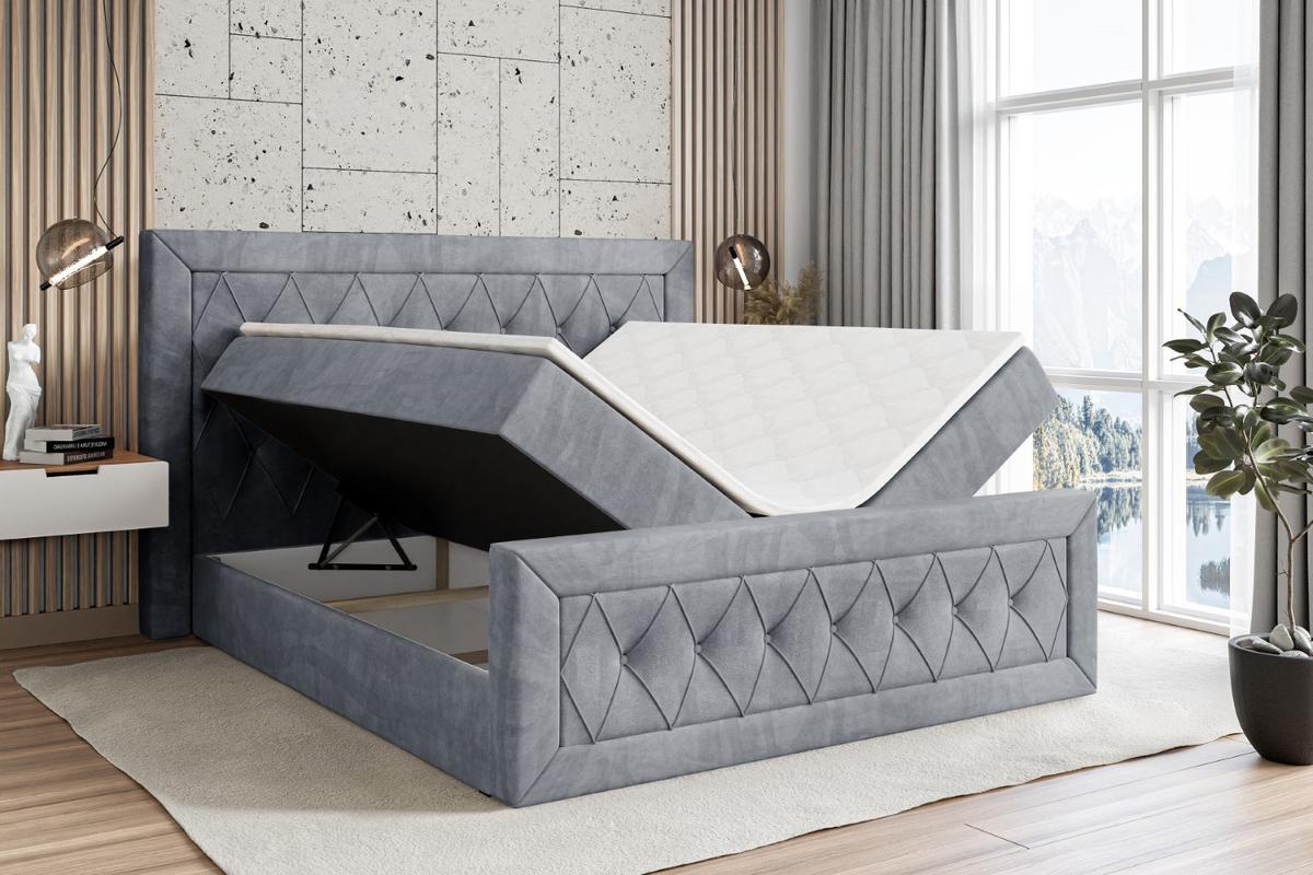 BOXBETT NOEL-Z - 180 x 200 - H4 - Grau - Grau, Holzwerkstoff (180/200cm) - ALTDECOR