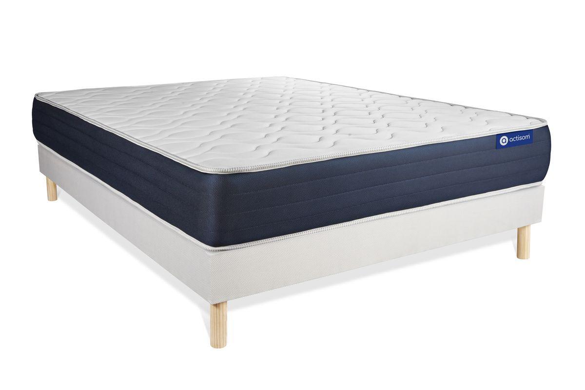 BETT Actimemo sleep Memory-Schaum 180 x 190 cm h1 - Kit Bettgestell Weiß - Beige/Weiß, Karton/Holz (180/190cm) - ACTISOM