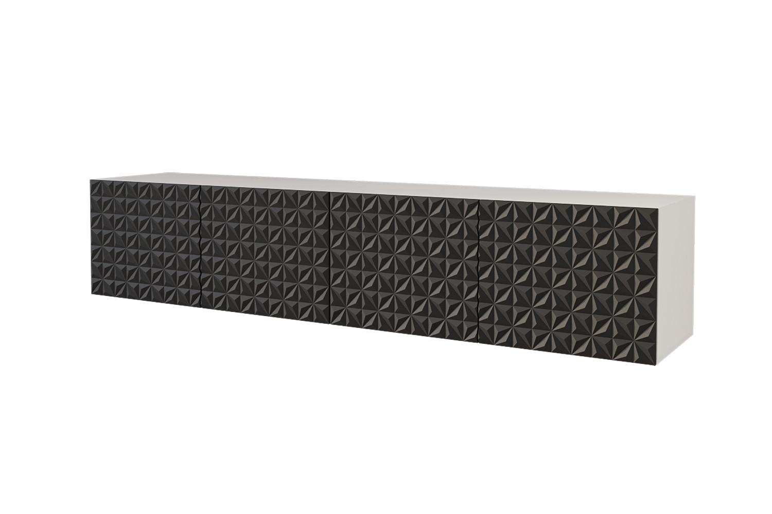 LOWBOARD VIRA-W 2x100x40x40 cm - Weiß / Schwarz - Schwarz, Holzwerkstoff (200/40/40cm) - ALTDECOR