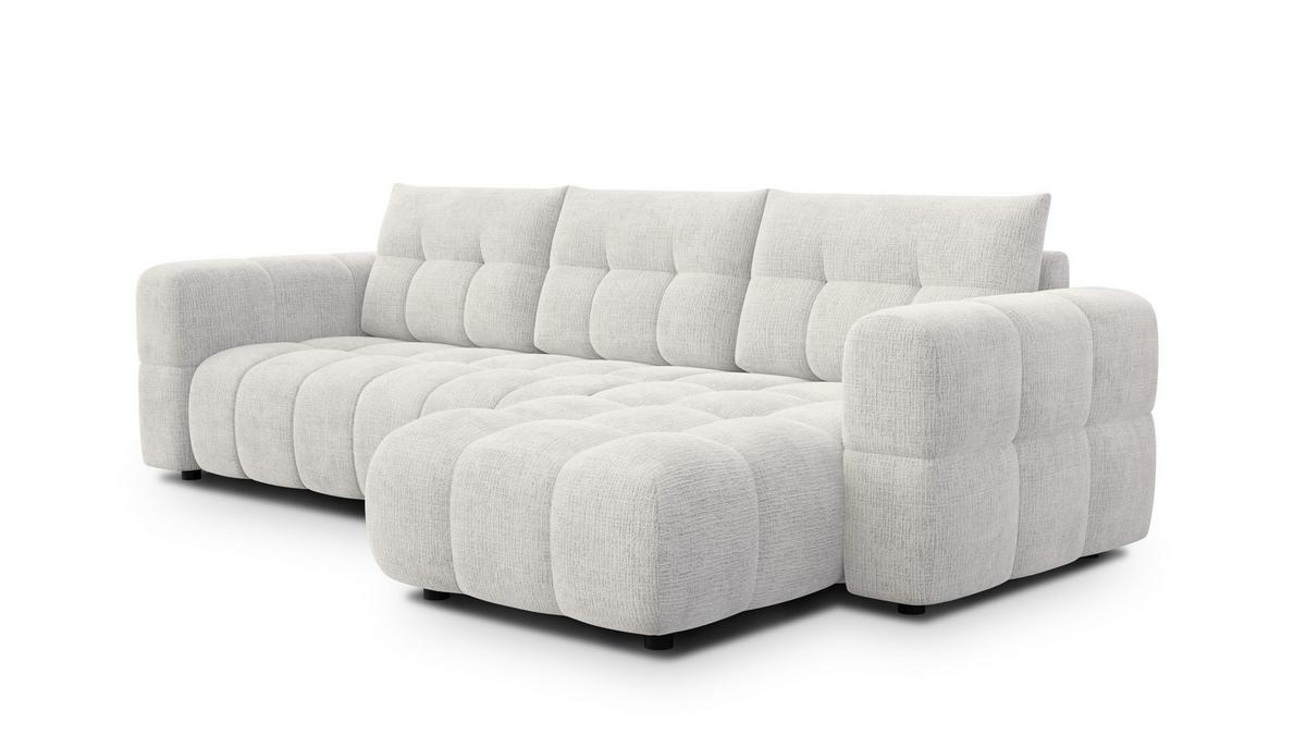 ECKSOFA CLOUDI 4-Sitzer rechts, creme - Creme/Schwarz, Holz/Textil (294/160cm) - Wozimo