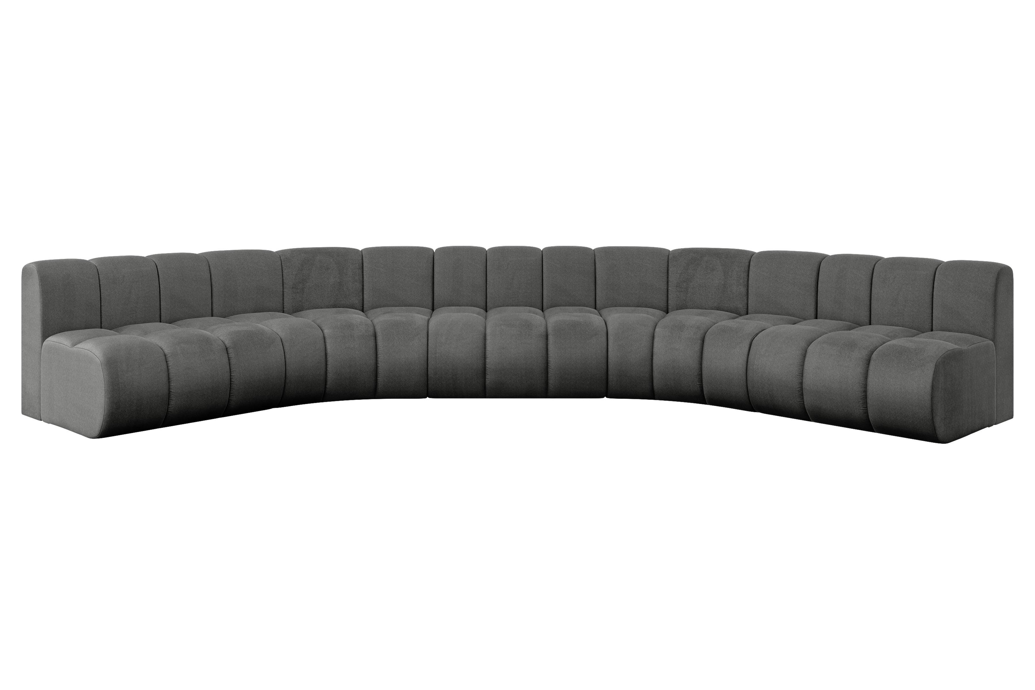 WOHNLANDSCHAFT modulares Sofa Montra-U1 - 490x174x70 cm Dunkelgrau - Dunkelgrau, Holzwerkstoff/Textil (490/70/174cm) - ALTDECOR