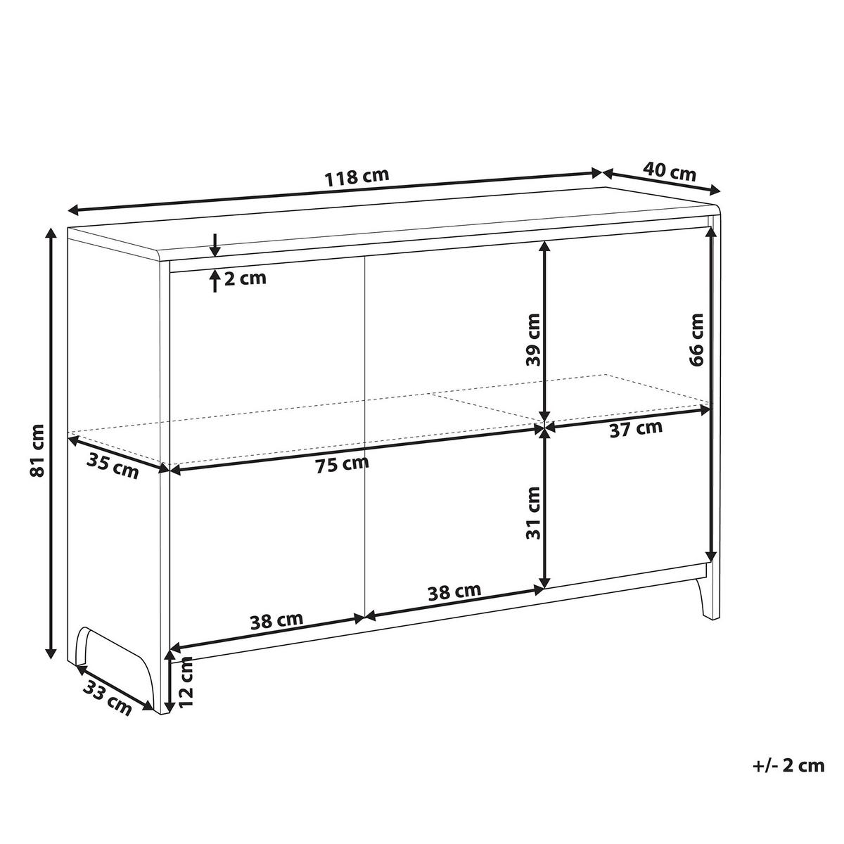 SCHRANK Grau Medfort - Braun, Holzwerkstoff (118/81/40cm) - Beliani