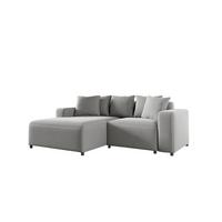 ECKSOFA Megan Xs In Salvador - Hellgrau, Holzwerkstoff/Textil (240/165cm) - Fun Möbel