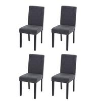 ESSZIMMERSTUHL Anthrazit, Dunkelbraun 4er-Set - Anthrazit/Dunkelbraun, Textil (43/90/56cm) - MCW