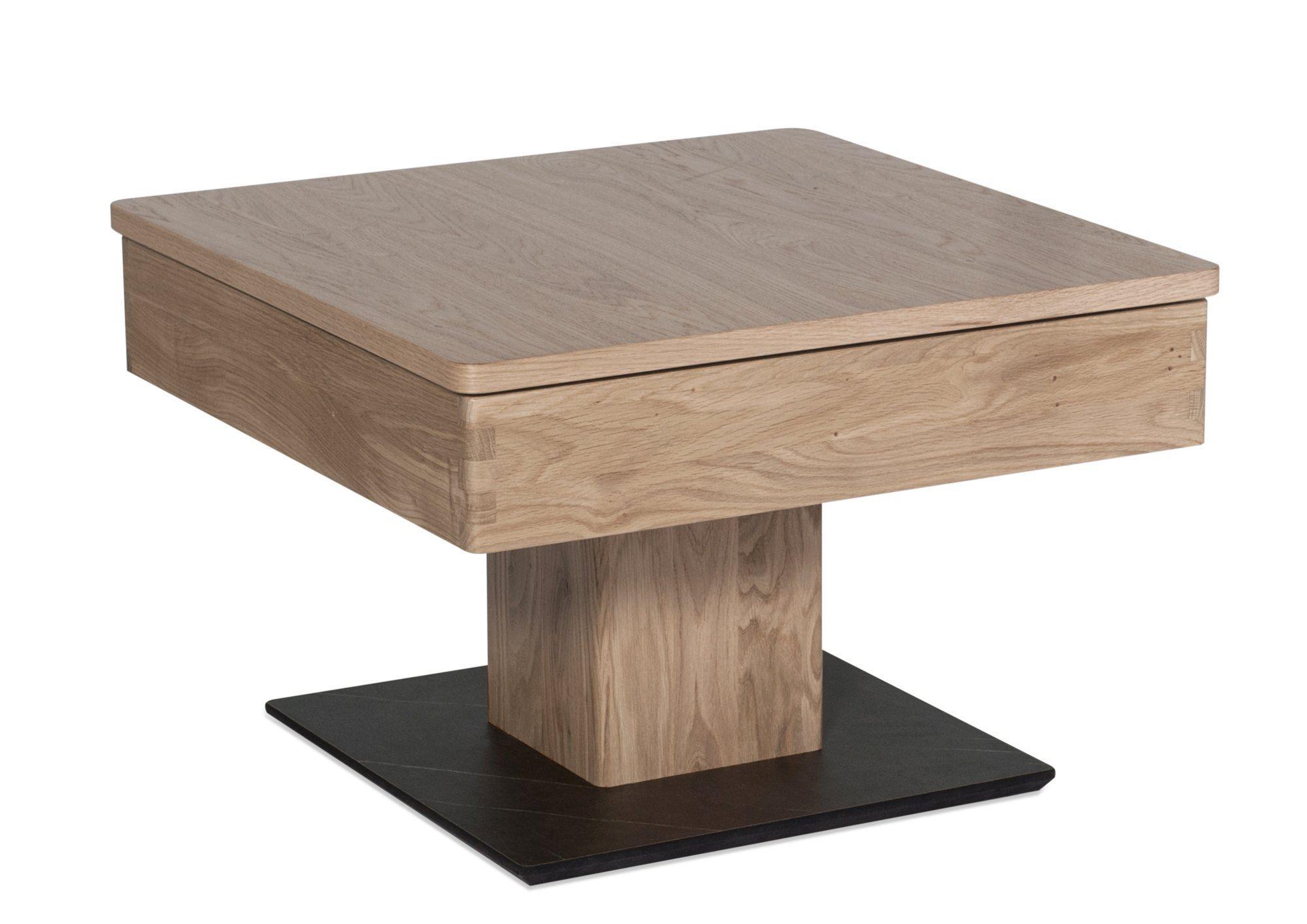 COUCHTISCH Cele 67x67x43 höhenverstellbar;diagonal verschiebbar Wildeiche Bianco - Wildeiche, Holz (67/67/43cm) - 58aufmkessel