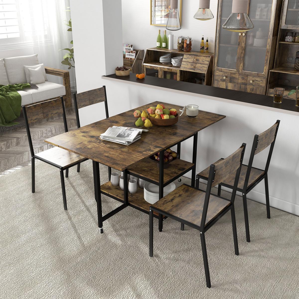 ESSTISCH klappbar, Spanplatte, Braun - Braun, Kunststoff (140/80/75cm) - HOMCOM