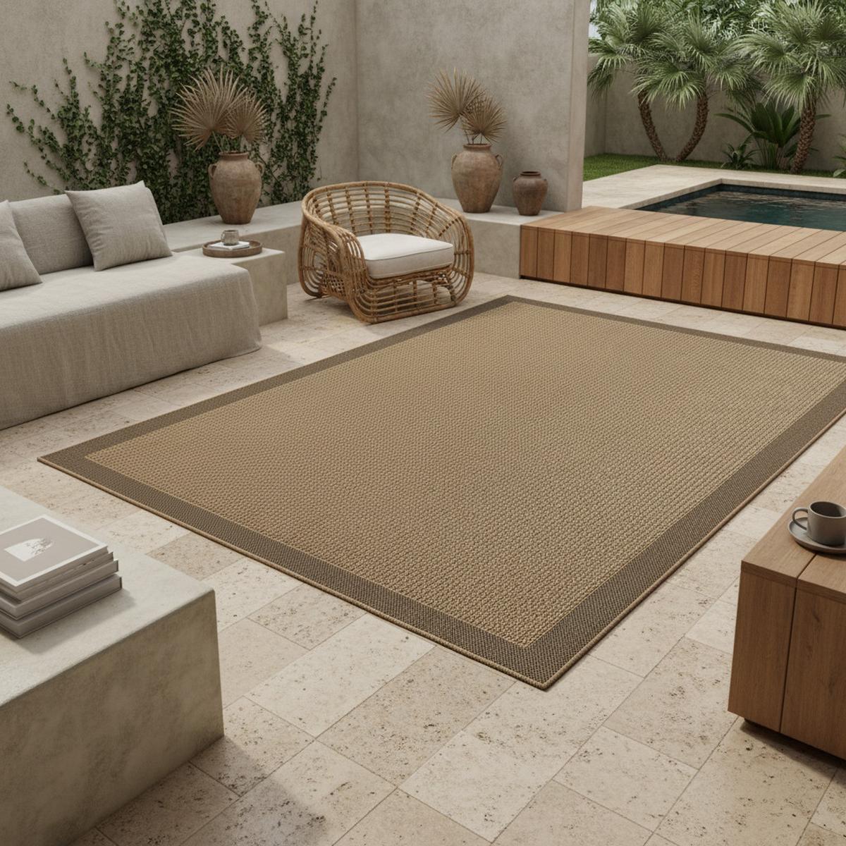 TEPPICH Outdoor ARLBERG in Beige, in Jute-Optik, aus Polypropylen, 160 x 230 cm - Beige, Textil (230/160cm) - KADIMA DESIGN