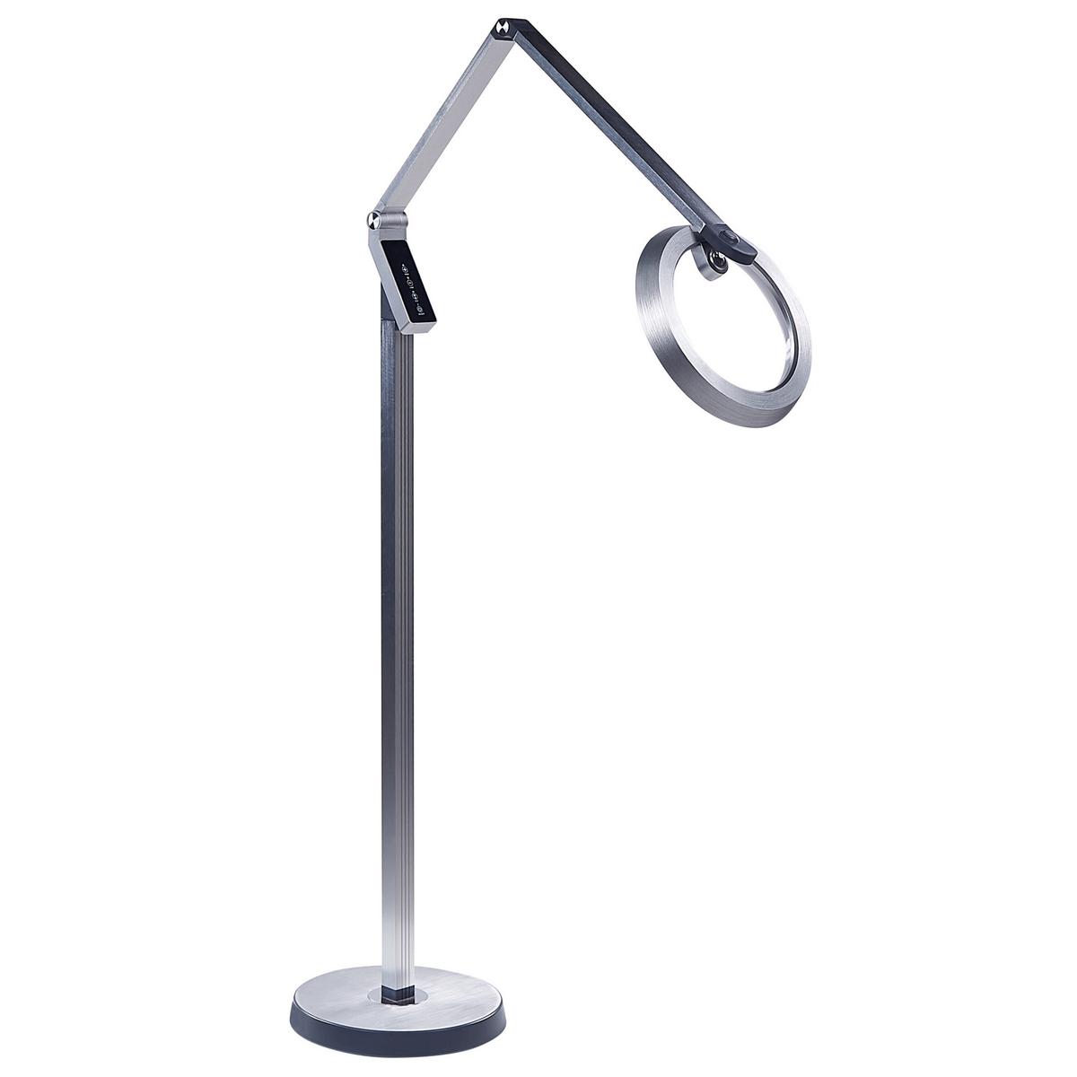 STEHLAMPE Carina 27/63/170 cm - Silberfarben, Kunststoff (27/27/170cm) - Beliani