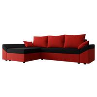 ECKSOFA Dante L - Rot/Schwarz, Holz/Kunststoff (240/140cm) - MIRJAN24