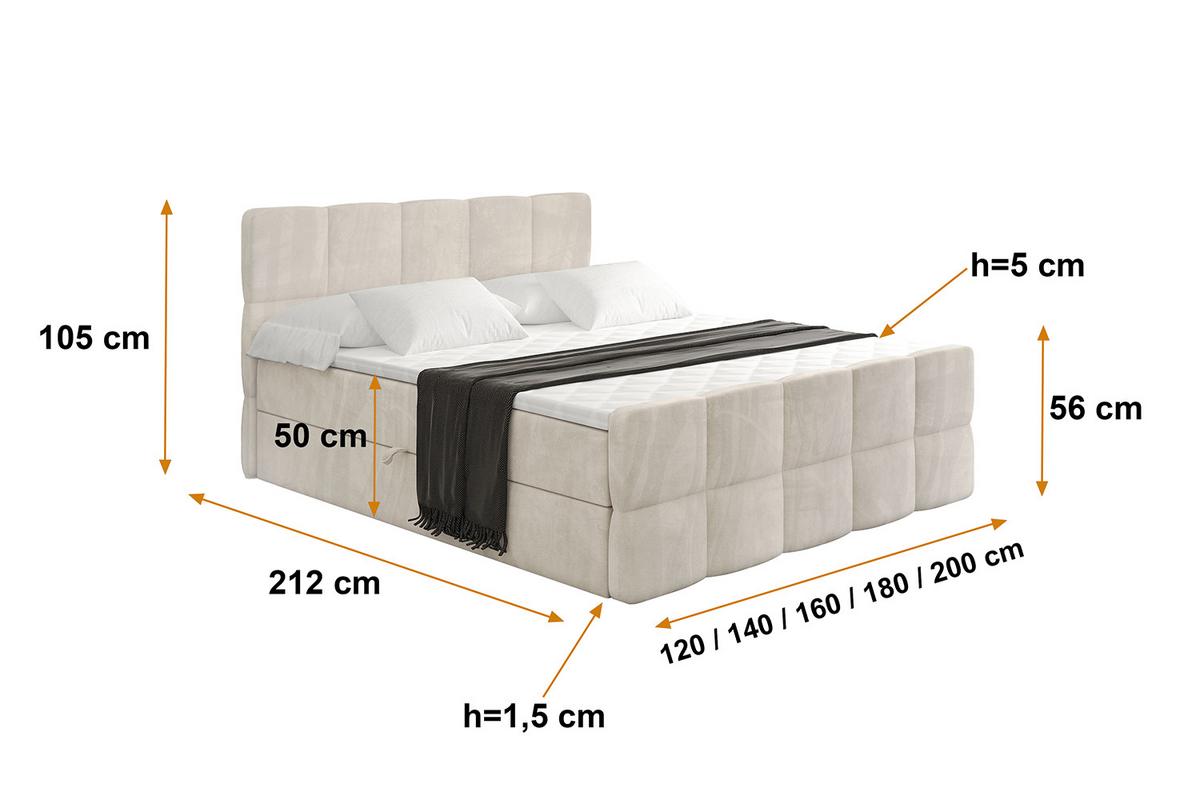 BOXBETT mit Matratze und Lattenrost - LIRO-Z - 120x200 - Beige Casablanca - Beige, Holzwerkstoff (120/200cm) - ALTDECOR
