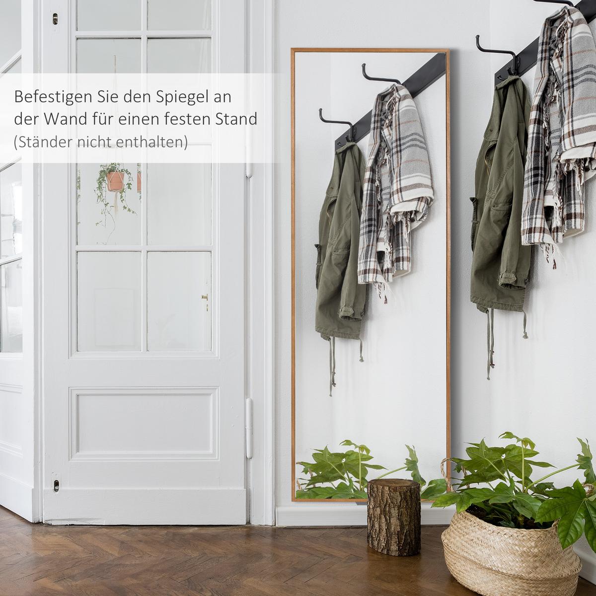 WANDSPIEGEL - Naturfarben, Glas/Holzwerkstoff (48/125/45cm) - HOMCOM