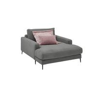 LONGSEAT CARA Anthrazit Cord - Anthrazit/Schwarz, Textil/Metall (132/84/170cm) - KAWOLA