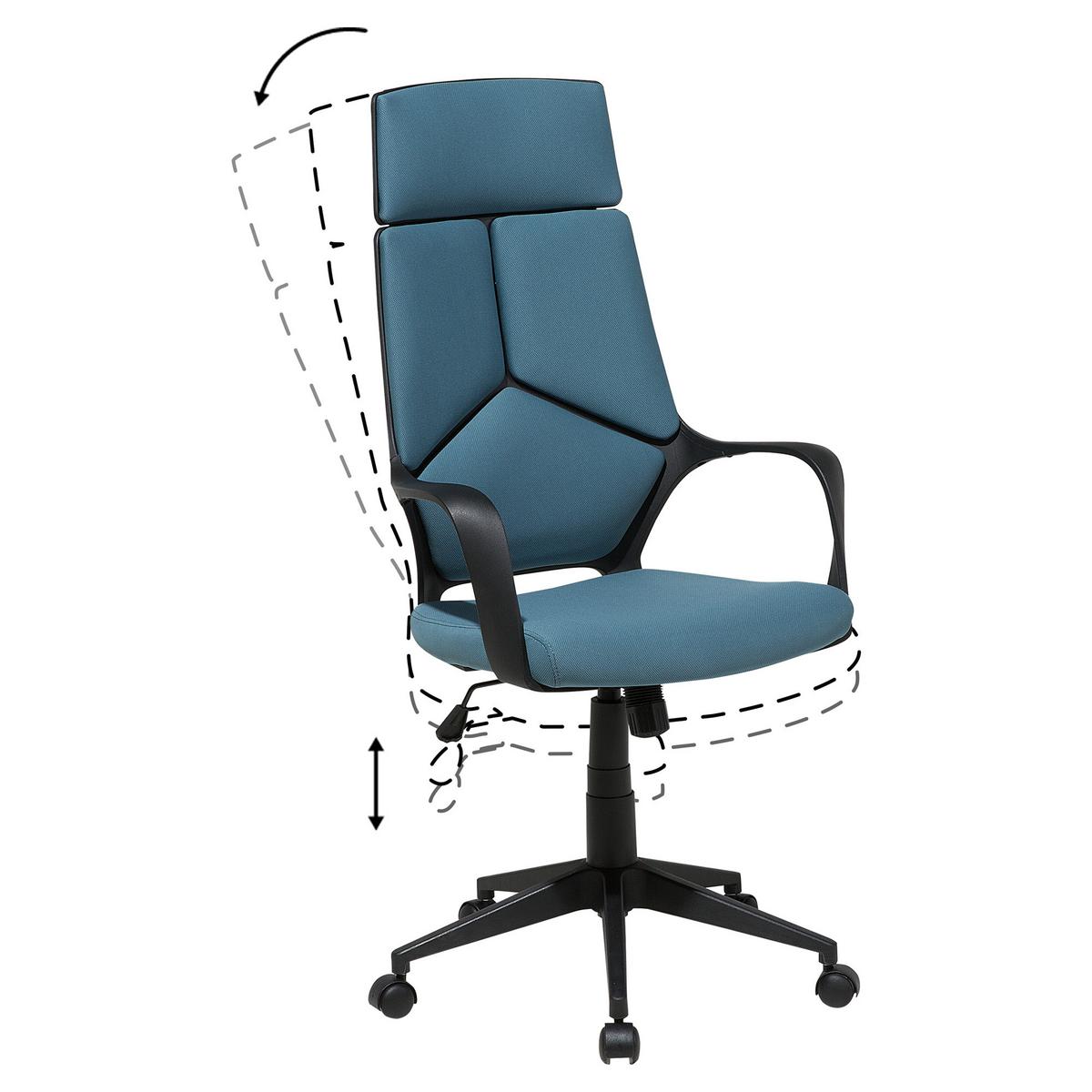 BÜROSTUHL Dunkelblau Delight - Dunkelblau, Textil (64/116/64cm) - Beliani