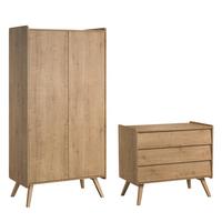 BABYZIMMER 2-teilig Vintage Holz - Braun, Holzwerkstoff (100/90/58cm) - Petits-meubles