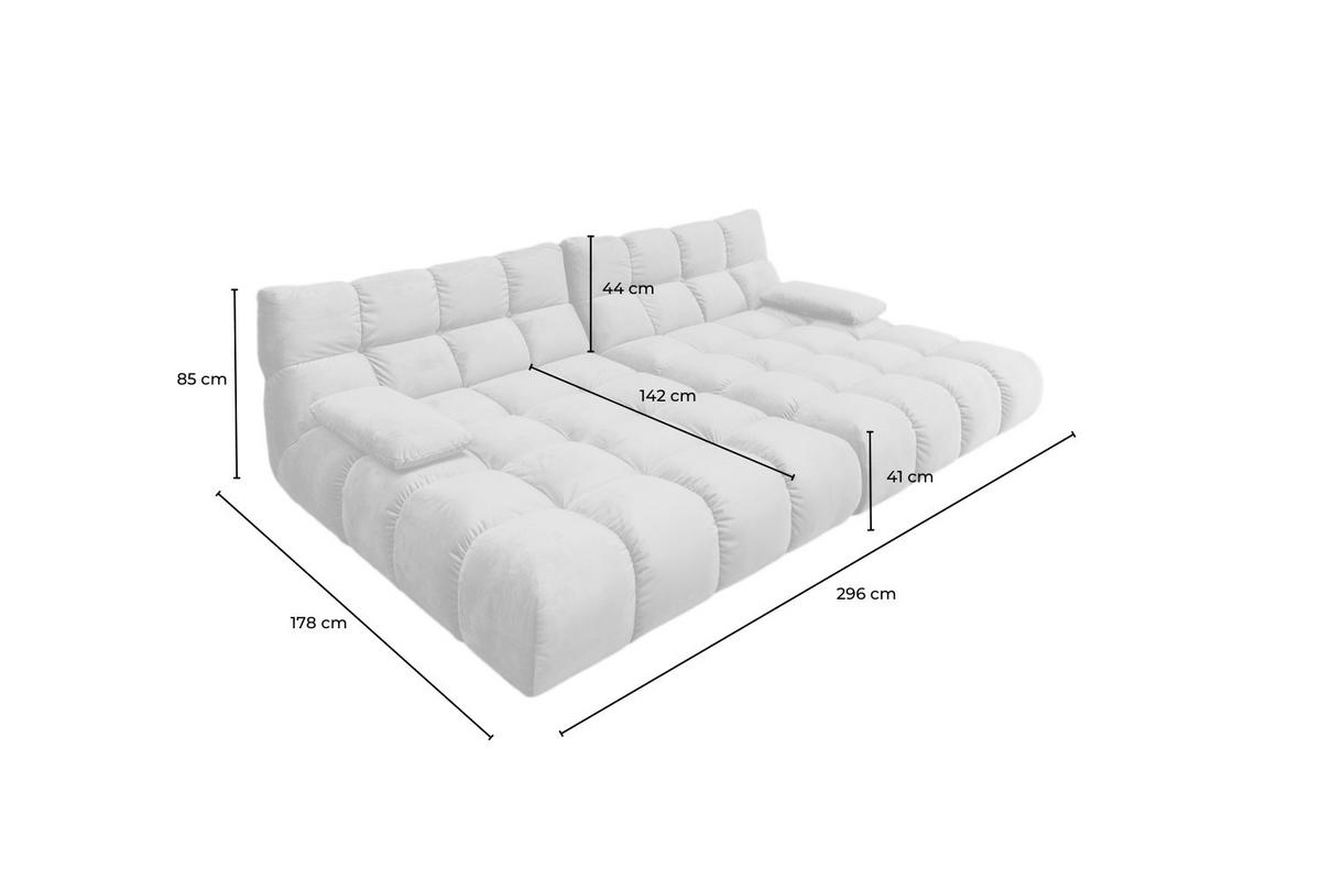 BIG SOFA VIVIEN Smaragdgrün Velvet - Smaragdgrün/Schwarz, Kunststoff/Textil (296/85/178cm) - KAWOLA