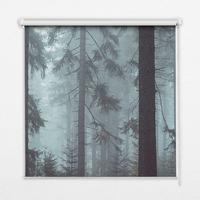 INNENROLLO - Fensterrollo - Rollo - 130x140 cm - Wald bei Nacht - Blau, Kunststoff (130/140/0.5cm) - TULUP
