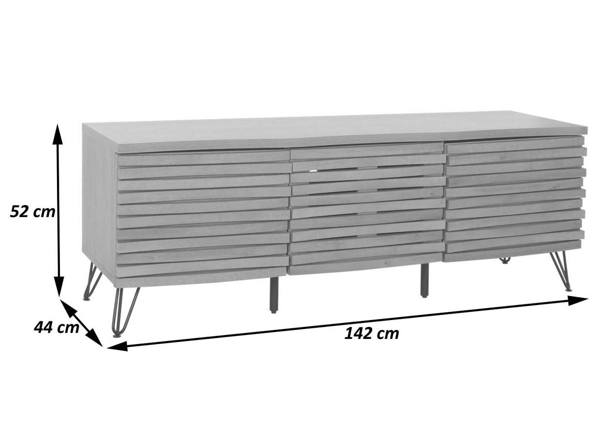 TV-RACK Walnuss Dekor - Walnussfarben, Holzwerkstoff (142/52/44cm) - MCW