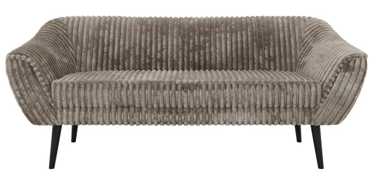 3-SITZER-SOFA PIRS - Hellbraun Cord - Schwarze Beine - Hellbraun/Schwarz, Holzwerkstoff/Textil (180/75/74cm) - MKS