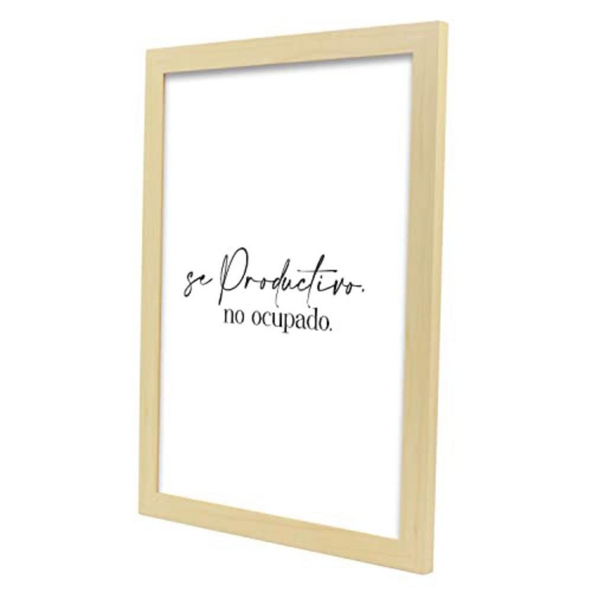 POSTER Set mit 4 Jetzt TypografieStil A3 Rahmen aus hellem Holz - Beige, Papier (29.7/3cm) - Nacnic