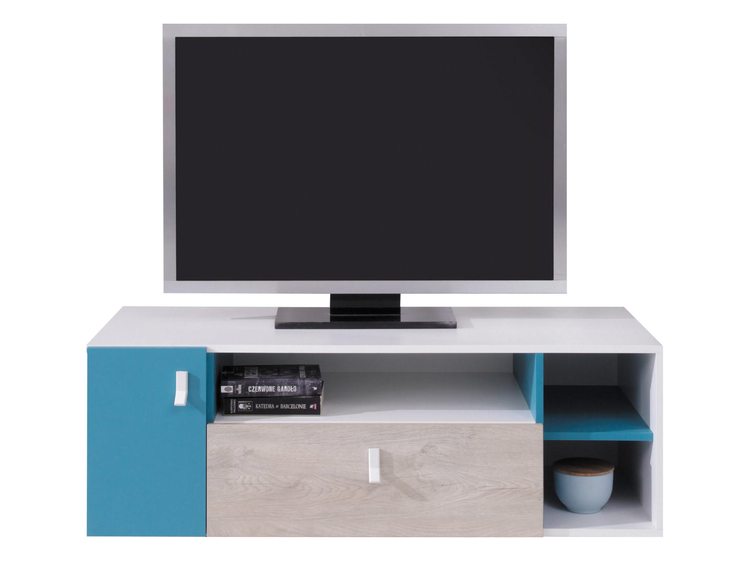 TV-LOWBAORD Planet 10 - Blau/Eichefarben, Holzwerkstoff (120/40/50cm) - MIRJAN24