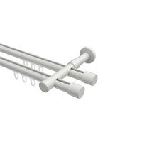 GARDINENSTANGE INNENLAUF Prestige Santo 120 cm, 2-läufig, 20 mm Ø Weiß - Weiß, Metall (120cm) - INTERDECO
