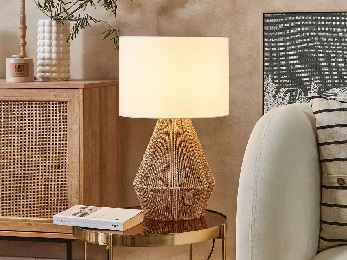 TISCHLAMPE Malewa 23/23/52 cm - Naturfarben, Papier (23/23/52cm) - Beliani