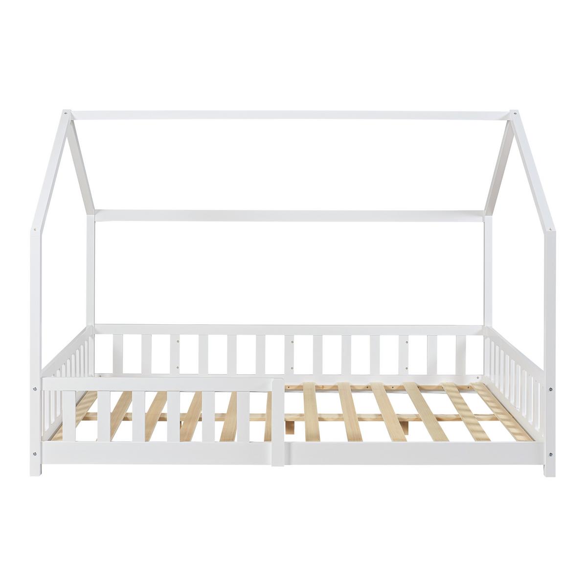 HAUSBETT Hesel - Weiß, Holz (120/200cm) - [en.casa]
