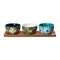 SERVIERSCHALEN-SET MIT TABLETT Benito bunt 4-tlg. - Multicolor, Keramik (32/11/6cm) - Ritzenhoff Breker