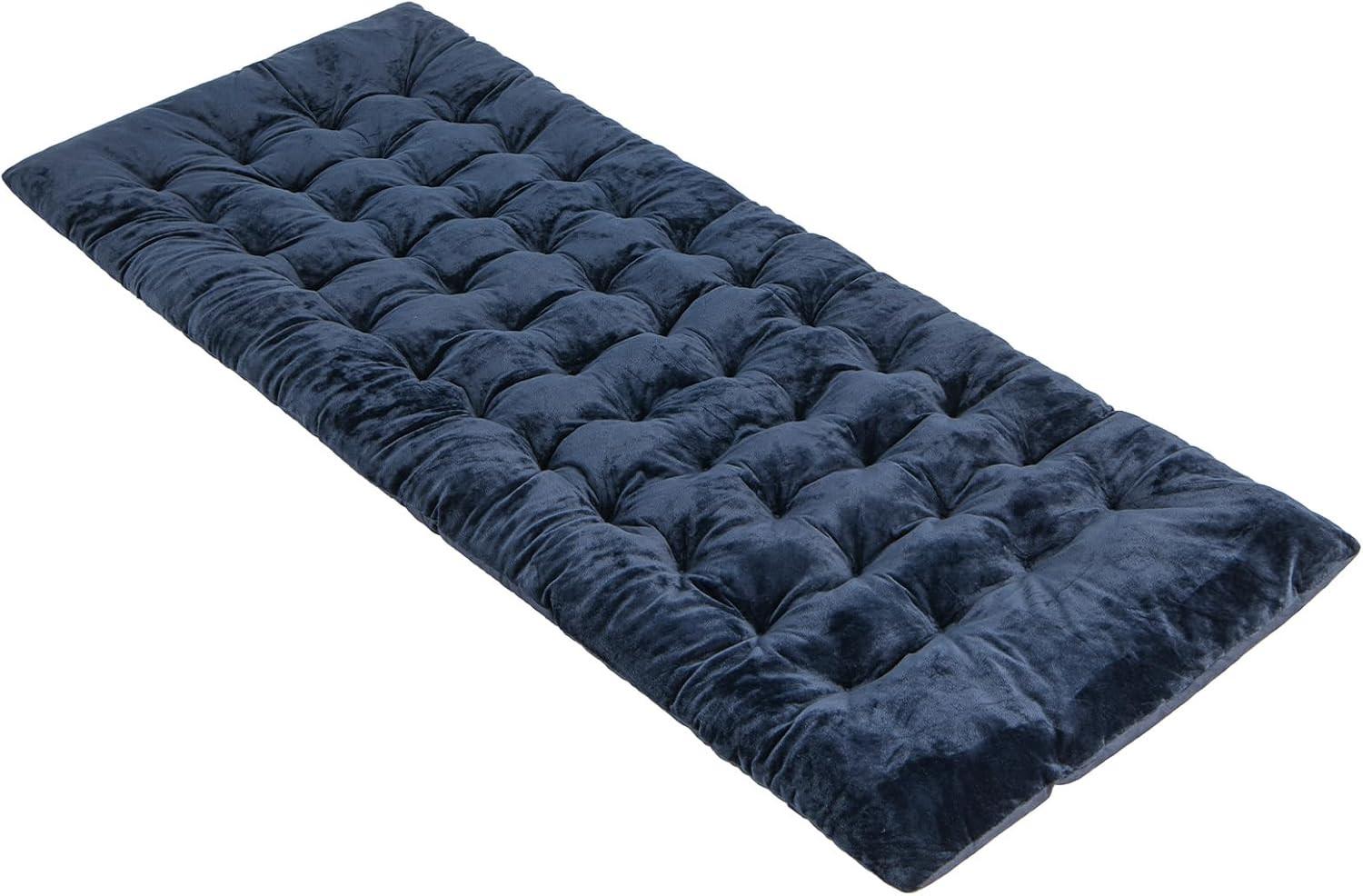 BAUMWOLLE Auflage Blau - Blau, Textil - COSTWAY