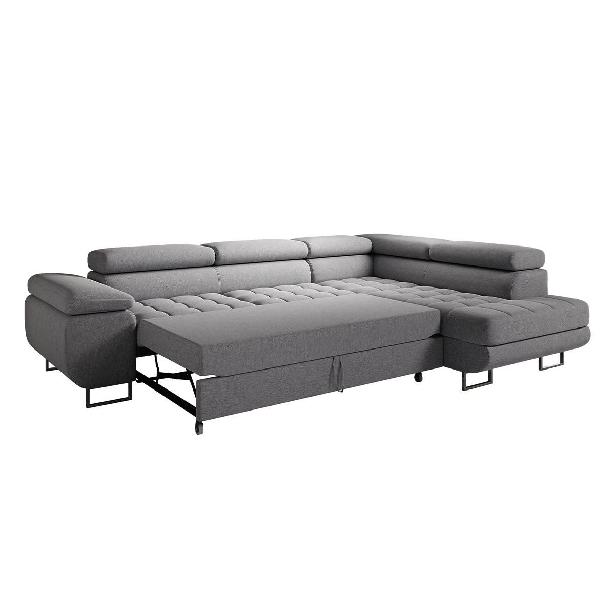 ECKSOFA Eden 4 Sitzplätze Anthrazitgrau - Grau, Holzwerkstoff (271/201cm) - Petits-meubles