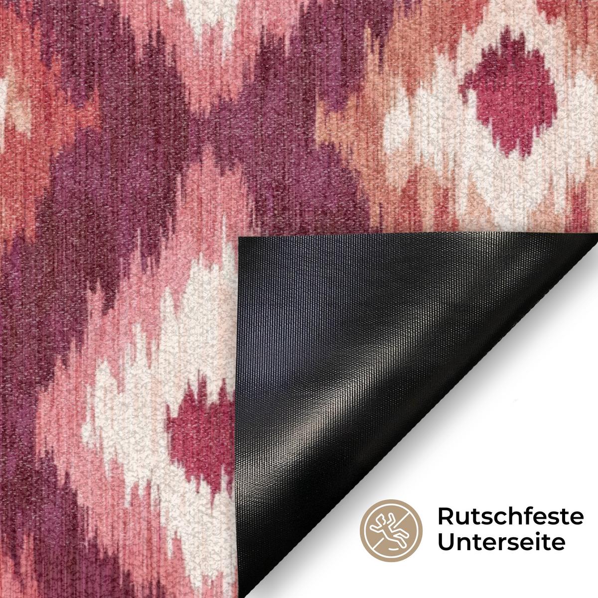 FUSSMATTE Diamantformen - Rosa - Muster - Textur Flurteppich 60x40 cm - Beere, Kunststoff (60/0.4cm) - MuchoWow