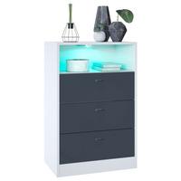 KOMMODE Pino Fronten in Anthrazit matt - Dunkelgrau/Anthrazit, Holzwerkstoff (56/86.5/36cm) - Vladon